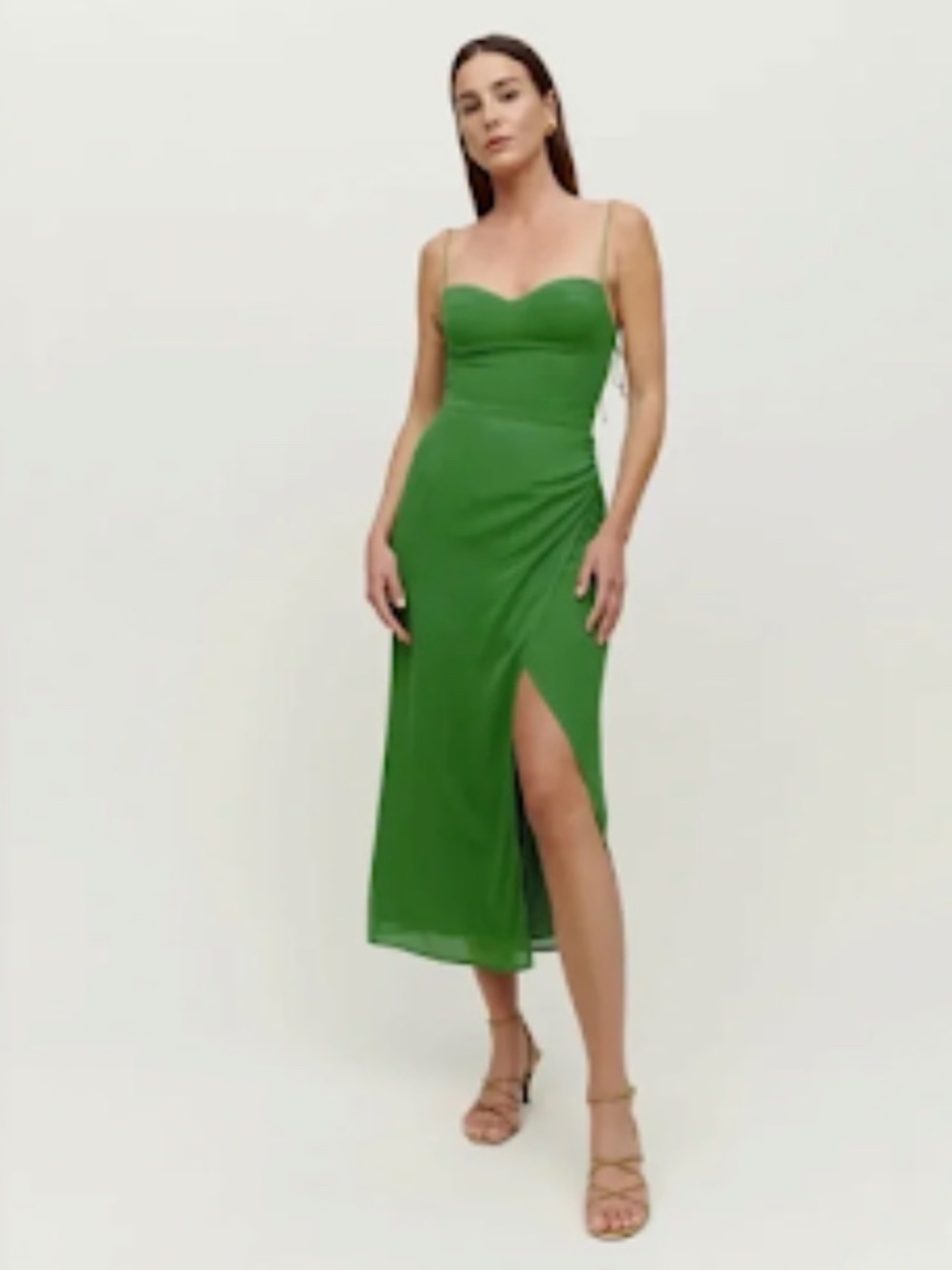 Reformation Kourtney Dress in Emerald Green size 2